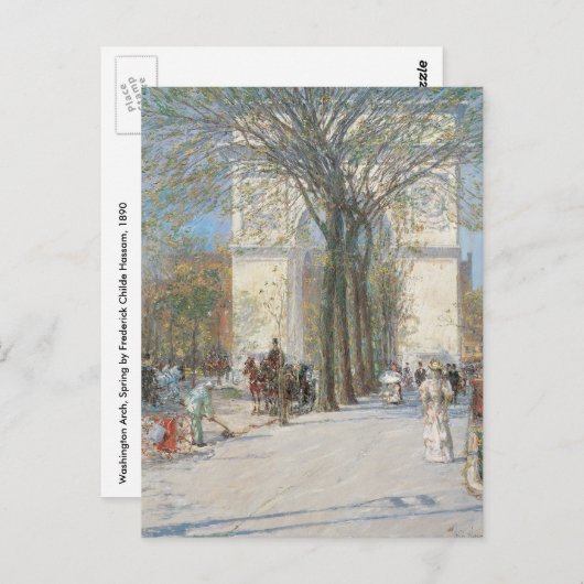 Washington Arch, lente van Frederick Childe Hassam Briefkaart (Voorkant / Achterkant)