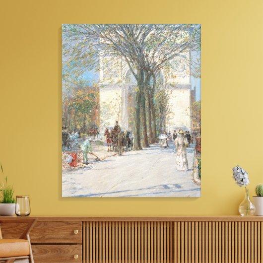 Washington Arch, lente van Frederick Childe Hassam Canvas Afdruk (Insitu (Woonkamer))