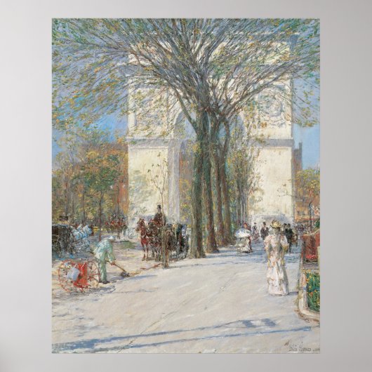 Washington Arch, lente van Frederick Childe Hassam Poster (Voorkant)