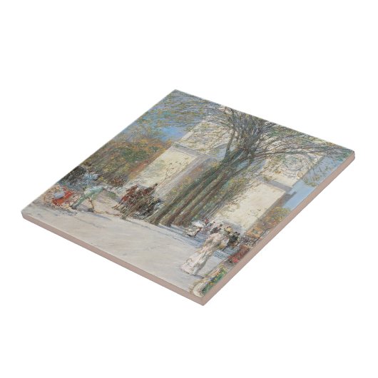 Washington Arch, lente van Frederick Childe Hassam Tegeltje (Zijkant)