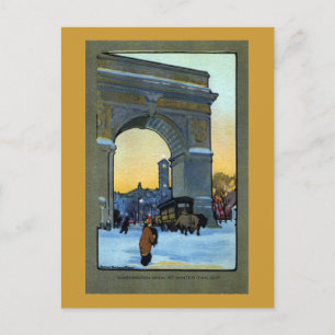 Washington Arch op Winter Twilight Briefkaart