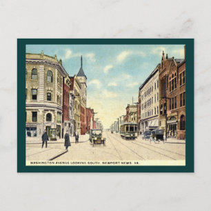 Washington Ave., Newport News, VA 1920s Vintage Briefkaart