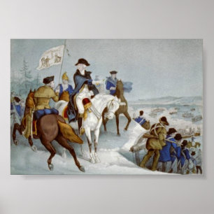 Washington bereidt zich voor om de Delaware over t Poster
