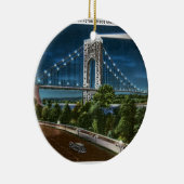 Washington Bridge en Hudson River Keramisch Ornament (Rechts)