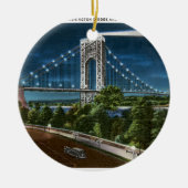 Washington Bridge en Hudson River Keramisch Ornament (Voorkant)