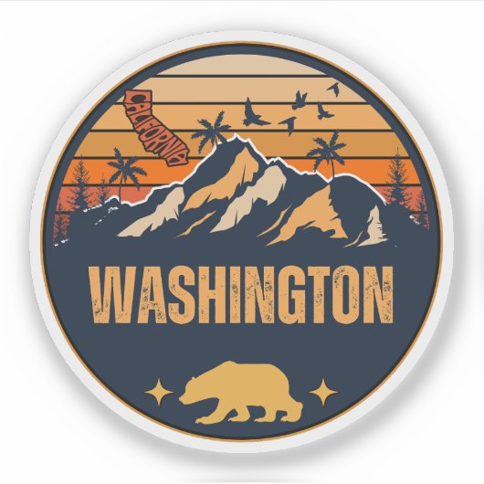 Washington, Californië Sticker (Voorkant)
