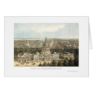 Washington, carte panoramique de C.C - 1857