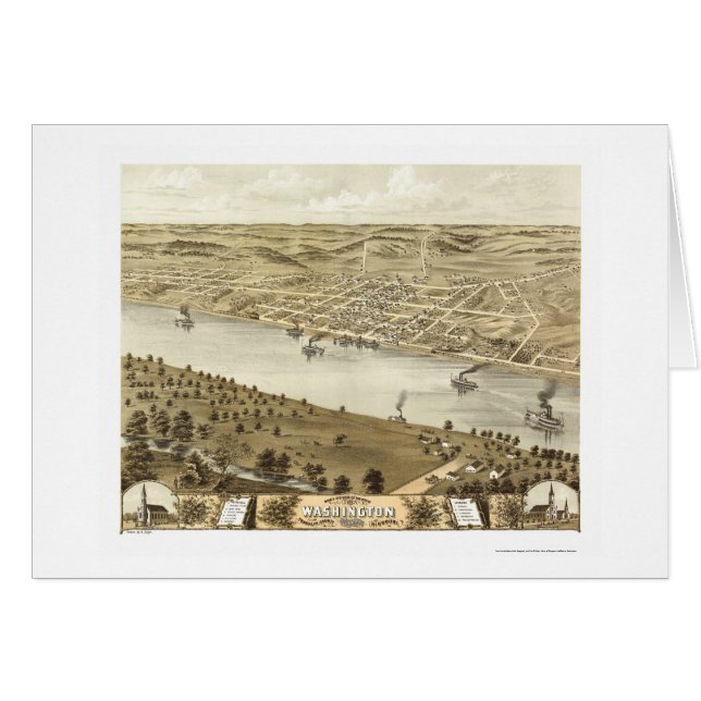 Washington, carte panoramique de MOIS - 1869 (Devant horizontal)