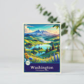 Washington | Carte postale ombragée style Anime (Debout devant)