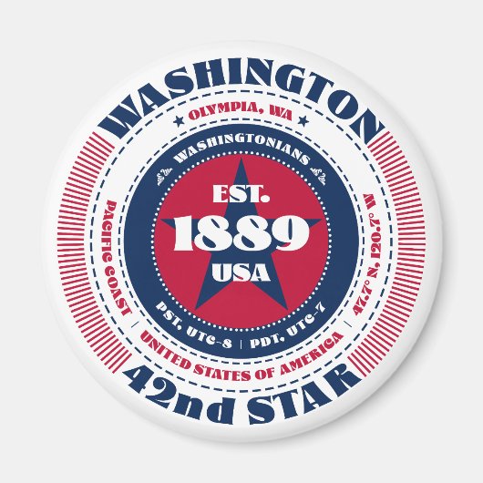 Washington Circle Typographie Souvenir Magnet (Devant)
