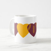 Washington Commanders Football Heart Design Koffiemok (Voorkant links)
