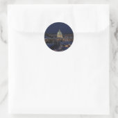 Washington D.C. Capitol Building in Winter Night Ronde Sticker (Tas)