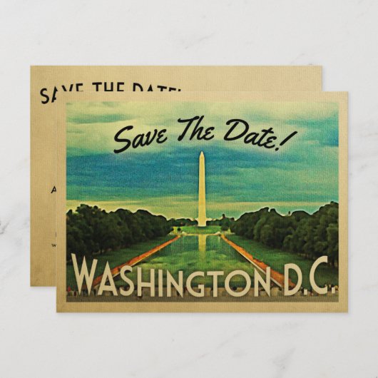 Washington D.C. Enregistrer La Date Les Cartes Pos (Devant / Derrière)