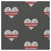 Washington D.C. Flag Hearts Stof (Close Up)