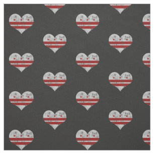 Washington D.C. Flag Hearts Stof
