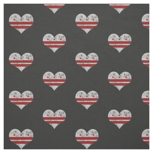 Washington D.C. Flag Hearts Stof (Swatch)