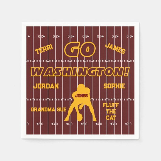 Washington D.C. Football Fan Paper Napkin Servet (Voorkant)