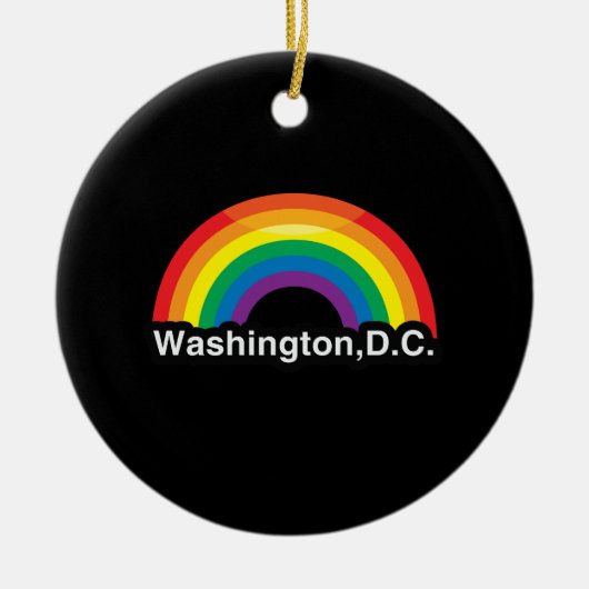 WASHINGTON D.C. LGBT PRIDE RAINBOW KERAMISCH ORNAMENT (Voorkant)
