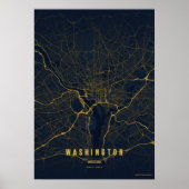 Washington D.C. Map Gold Print Poster Wallart Gift (Devant)