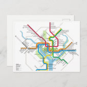 Washington D.C. Metro Subway Map Briefkaart (Voorkant / Achterkant)