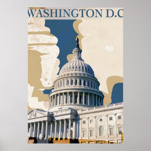 Washington D.C. Oude Reisposter Poster (Voorkant)