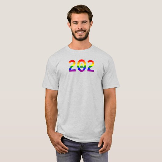 Washington D.C. Rainbow Pride T-shirt (Voorkant volledig)