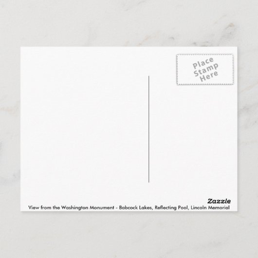 Washington D.C. - Uitzicht van het Washington Monu Briefkaart (Achterkant)