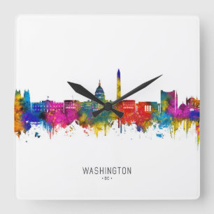 Washington D.C. USA Silhouette Vierkante Klok