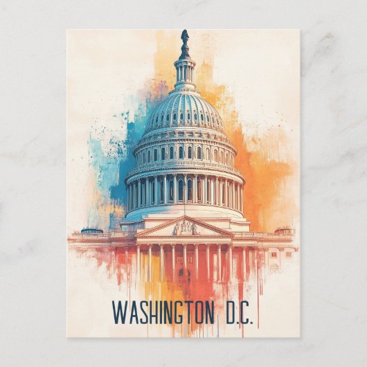 Washington D.C. Verenigde Staten Reizen Briefkaart (Voorkant)