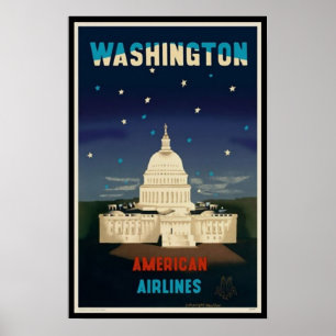 Washington D.C.   Vintage Travel Poster