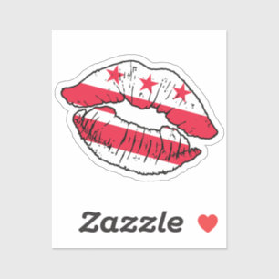 Washington D C Washingtonian Lipstick Liefde Vlag Sticker