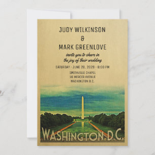 Washington D.C. Wedding Invitation DC  Kaart