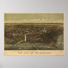 Washington DC 1892 Antiek Panorama Poster