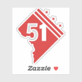 Washington DC 51e staat Sticker (Vel)