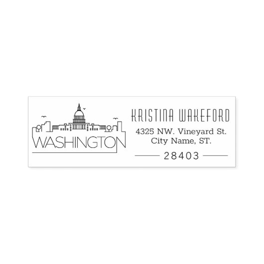 Washington DC | Aangepast zelfinkend stempel voor  (Design)