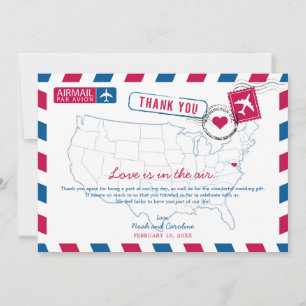 Washington DC Airmail Weddenschap Hartelijk dank Bedankkaart