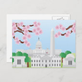 Washington DC avec carte postale Cherry Blossoms (Devant / Derrière)