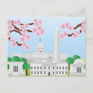 Washington DC avec carte postale Cherry Blossoms