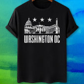 Washington DC bezienswaardigheden en vlag T-shirt