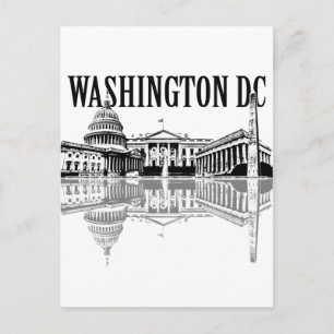 Washington Dc bezienswaardigheden silhouet Briefkaart