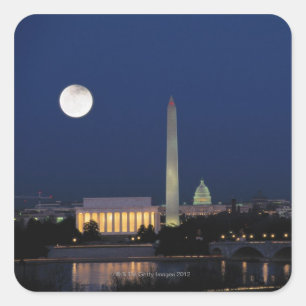 Washington DC bij nacht Vierkante Sticker