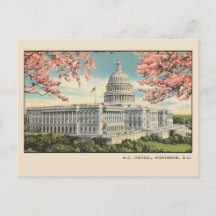 Washington DC Briefkaart US Capitol Cherry Blossom