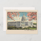 Washington DC Briefkaart US Capitol Cherry Blossom (Voorkant / Achterkant)