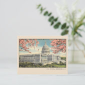 Washington DC Briefkaart US Capitol Cherry Blossom (Staand voorkant)