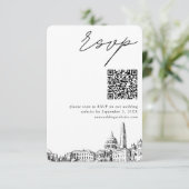 Washington DC Bruiloft Moderne RSVP QR Code Informatiekaartje (Staand voorkant)
