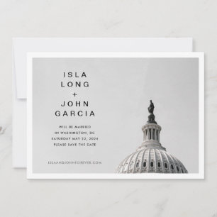Washington DC Bruiloft Save the Date Uitnodiging