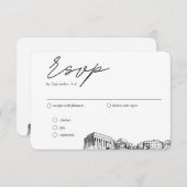 Washington DC Bruiloft Traditionele RSVP Maaltijd  Informatiekaartje (Voorkant / Achterkant)