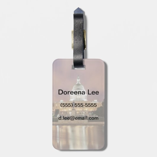 Washington DC, Capitol Building Bagagelabel (Achterkant verticaal)