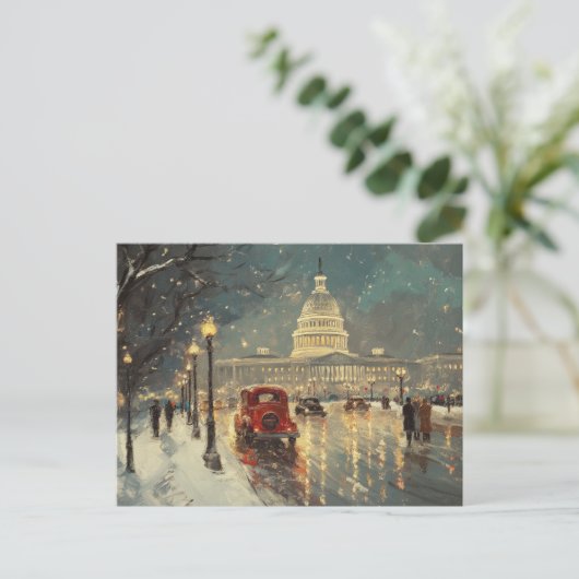 Washington DC Capitol Building  Retro kaart (Staand voorkant)