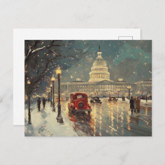 Washington DC Capitol Building Retro kaart (Voorkant / Achterkant)